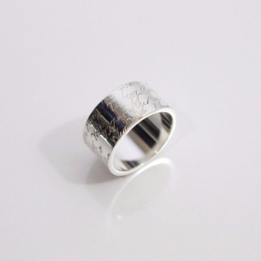LIKE NEW!! Gorgeous Tiffany & Co. Notes Collection Sterling Silver Band Ring